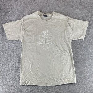 Hanes Beefy T Short Sleeve Shirt Light Tan Mens M Mind Garden Mushroom